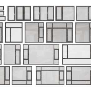 现代窗户3D模型下载
